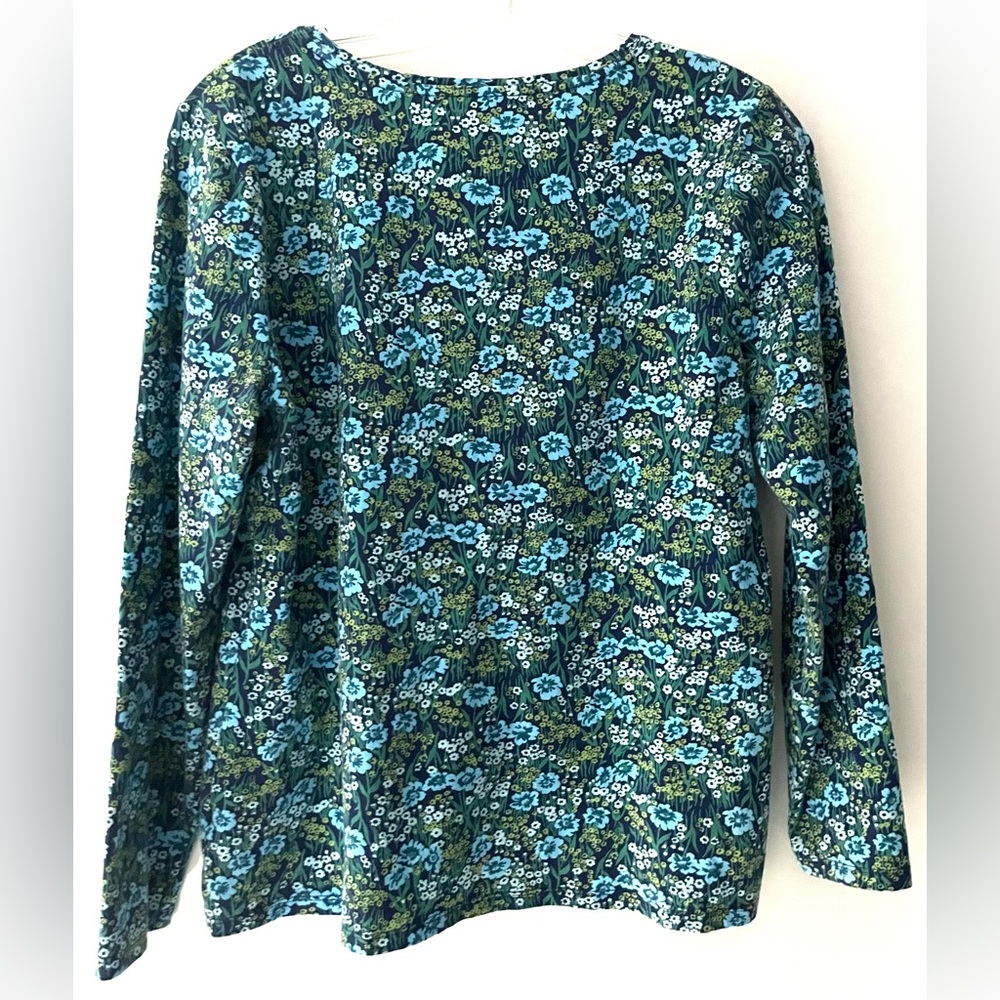 Talbots Floral Fields Cotton Blend Top